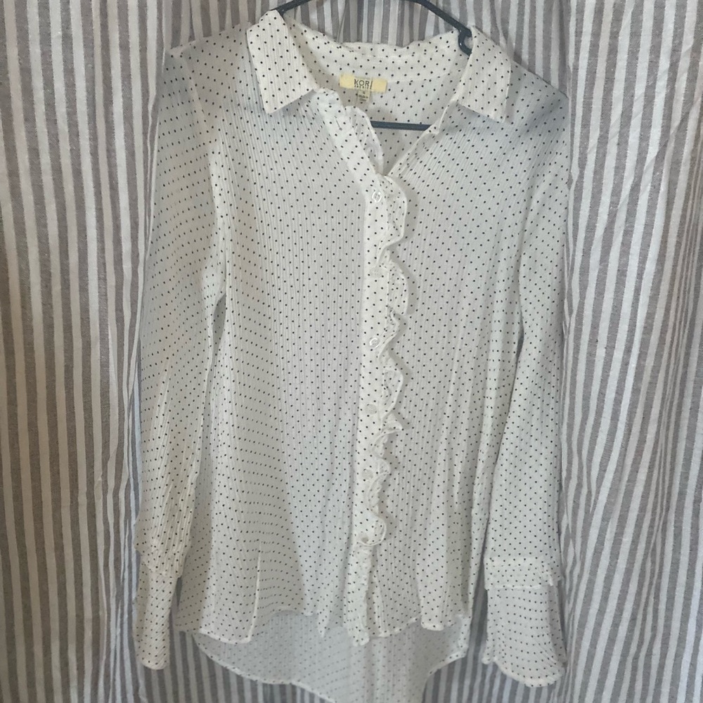 Black and White polka dot blouse